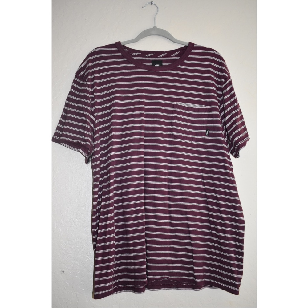 VANS maroon striped tee